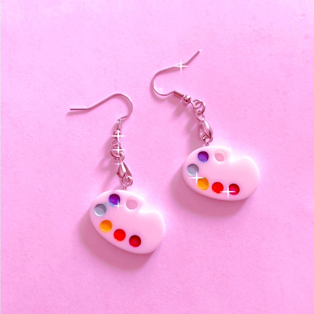 handmade art palette earrings